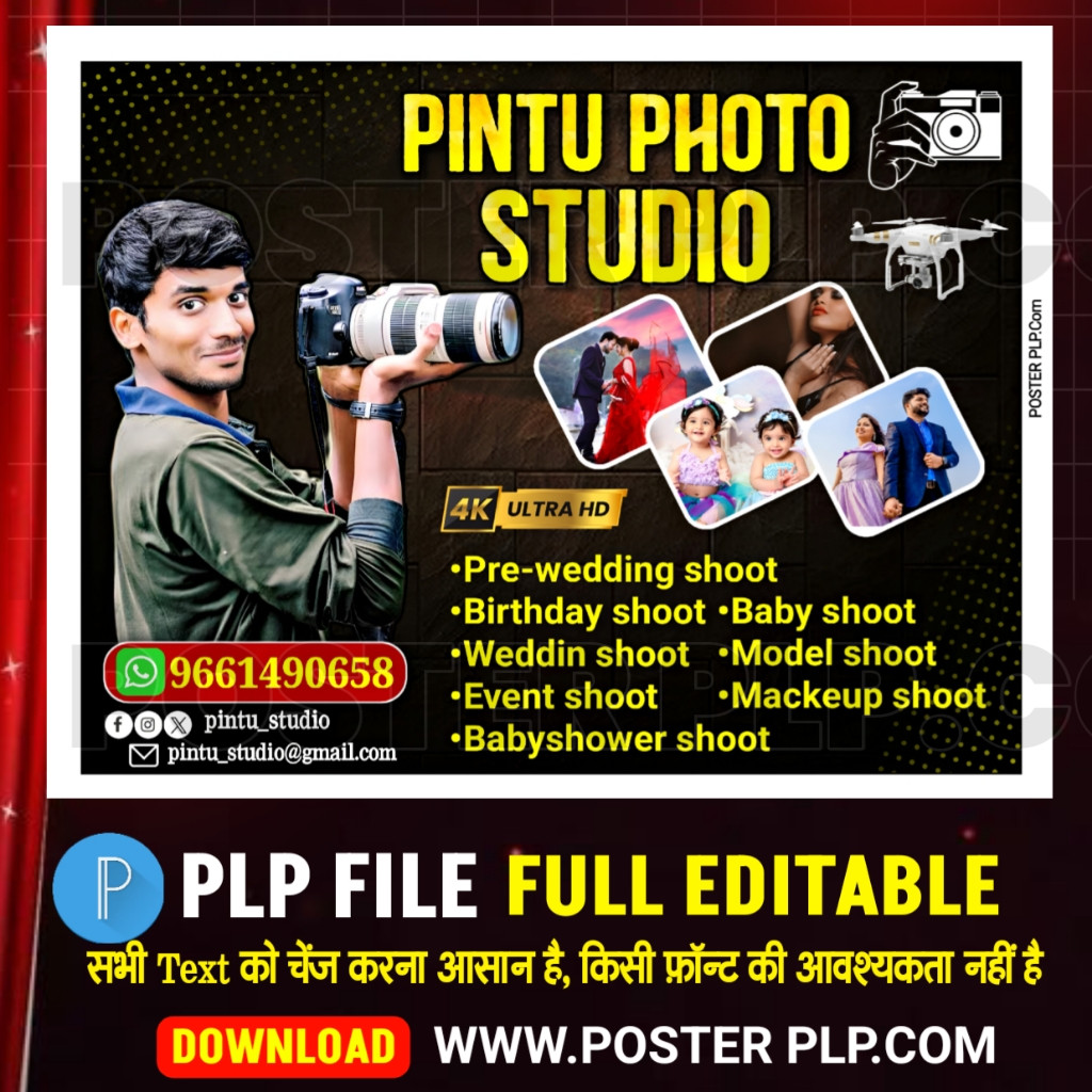 Photo studio banner Plp file | photography Studio poster design Plp file